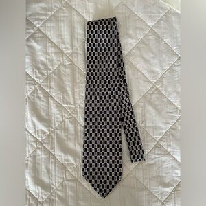 XMI Navy and Cream Checkered Tie